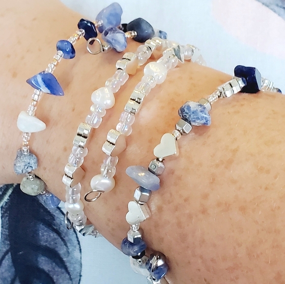 Terra Moda Pearl and Heart Wrap Bracelet - Picture 3 of 5